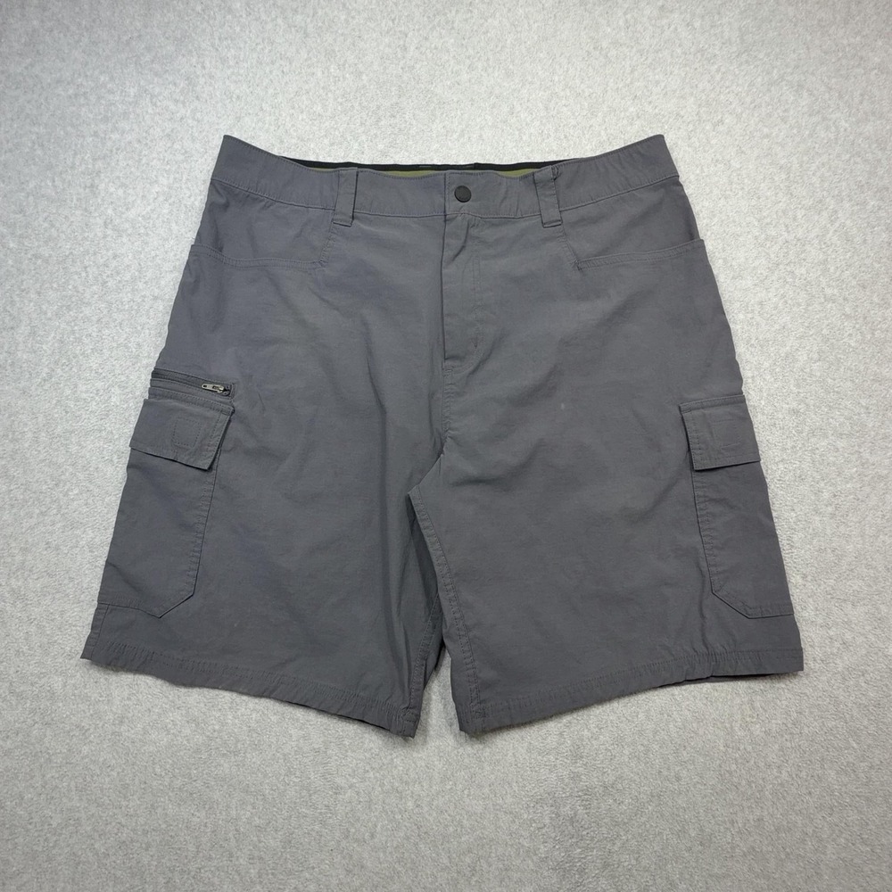 Orvis Cargo Tech Shorts Mens 36 Gray Nylon Spandex Stretch 9 Inch Travel Hiking